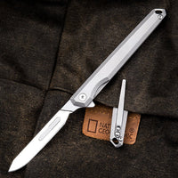 The Scalpelix:Titanium Bearing Replaceable Blade EDC Folding Knife