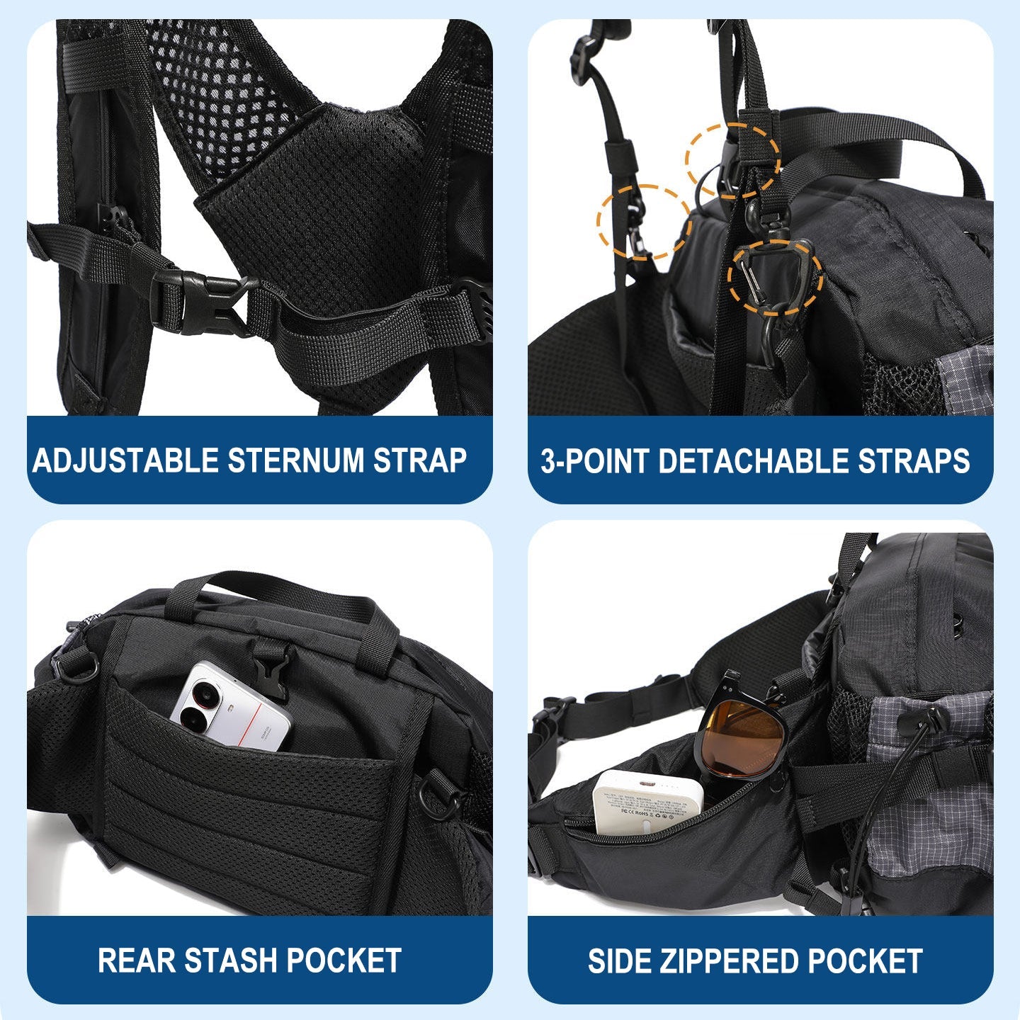 TriCarry - Ultralight Convertible Sling Bag For Hiking, Cycling & Travel