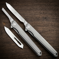 The Scalpelix:Titanium Bearing Replaceable Blade EDC Folding Knife